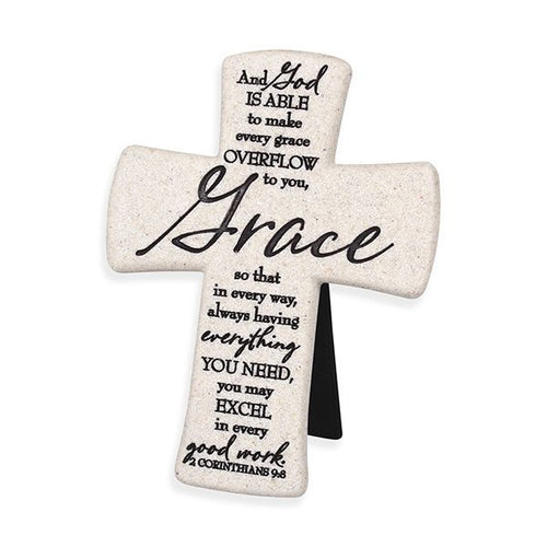 God is Able GRACE Cast Stone Cross