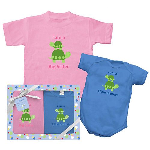 Big Sister Little Brother Shirt Gift Set Baby Announcement Shower Gift