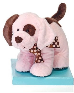 Baby Fiesta Pink Plush Rattle Stuffed Animal Puppy Baby Girls Toy Gifts