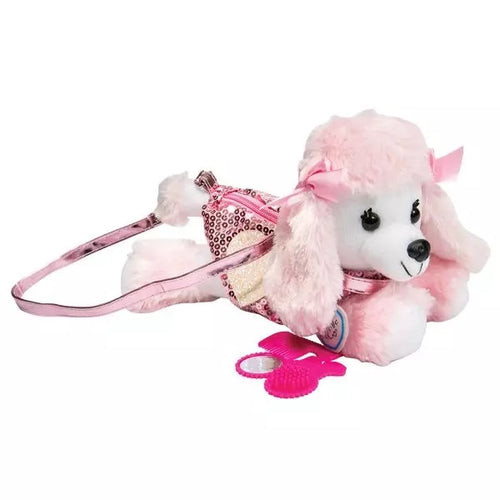 Plush Sequin Pink Poodle Handbag