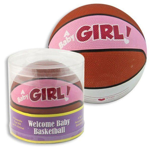 It's a Girl Basketball Baby Birth Announcement
