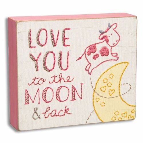 Pink Love You to the Moon and Back Box Sign