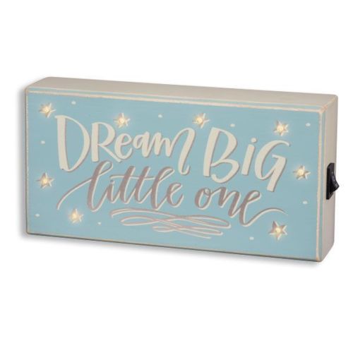 Dream Big Little One Baby Boy Wood Box Sign
