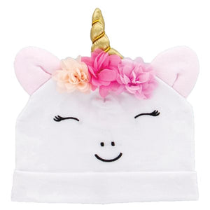Baby Girl Unicorn Baby Hat & Baby Bootie Set