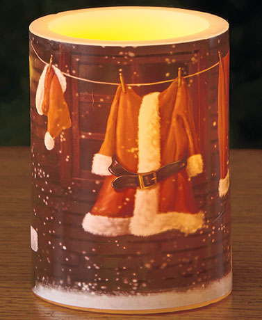 Santa's Cottage Holiday LED Candle