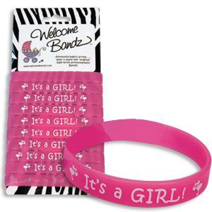 10 Pack It's a Girl Birth Announcement Bracelet