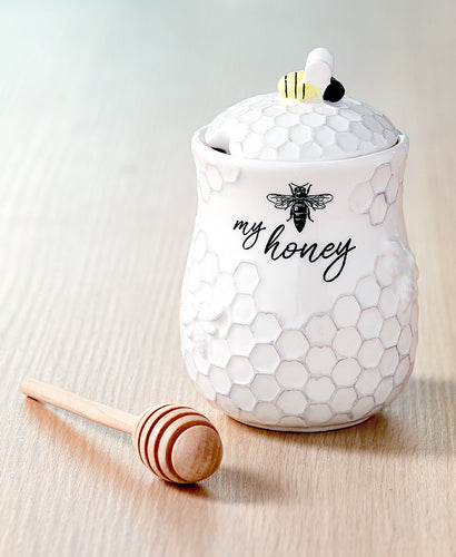 Ceramic Bee Honey Jar