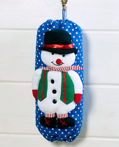 Holiday Snowman Grocery Bag Holder