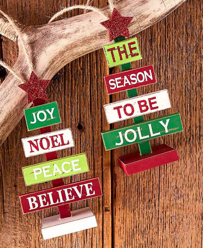 Pallet Inspirational Joy Christmas Tree Ornament Set