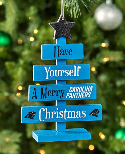 NFL Panthers Wooden Tree Ornament