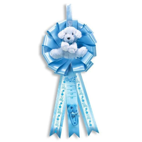 Blue Puppy It's a Boy Birth Announcement Hospital Door Hanger