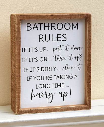 Bathroom Rules Funny Sign