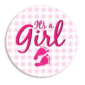 It's a Girl Pin Birth Announcement