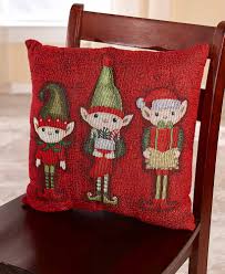 Santa's Elves Tapestry Home Collection Square Throw Pillow Holiday Home Decor