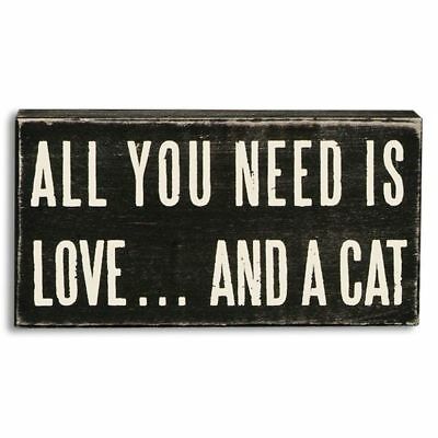 Primitives by Kathy ALL YOU NEED IS LOVE Wood Box Sign Table Shelf Home Decor