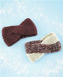 Warm 2 Women's Crisscross Knit Headwraps Wraps Winter BROWN & BEIGE