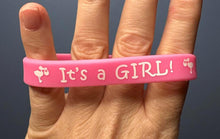 Load image into Gallery viewer, Pink It's a Girl Bracelet : Welcome Bandz Birth Announcement Bracelets