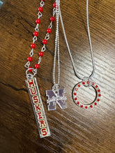 Load image into Gallery viewer, Collegiate Seasons Jewelry Nebraska Cornhuskers Trio Necklace
