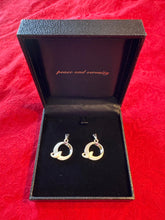 Load image into Gallery viewer, Enesco Circle of Love Peace &amp; Serenity Silver Earrings Rare #4022625 Collectible