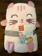 Load image into Gallery viewer, René Rofé Baby Critter Club Travel Blanket with Cozy Pocket Pillow