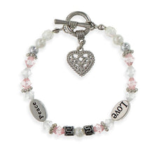 Load image into Gallery viewer, Abundant Blessings Love Peace Heart Bracelet