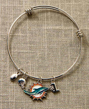 Load image into Gallery viewer, NFL Miami Dolphins Team Charm Bangle Bracelet Sports Collectible Gifts