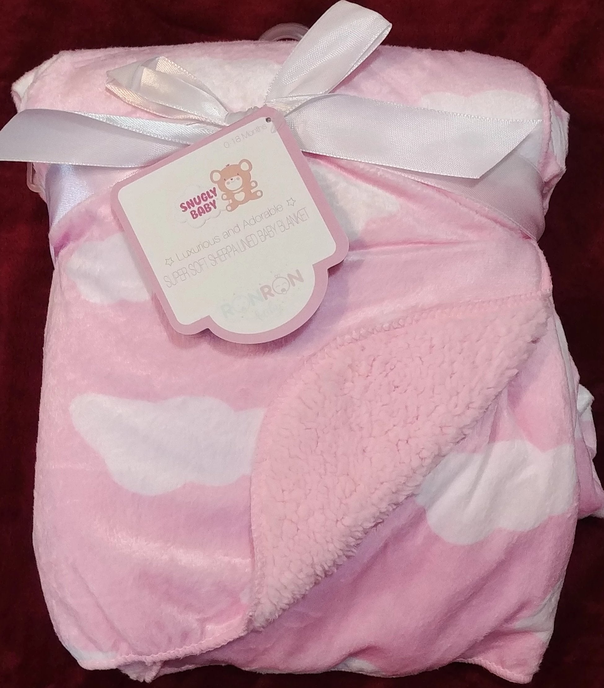 Pink plush baby online blanket