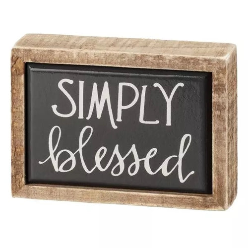 Simply Blessed Box Sign