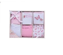 Load image into Gallery viewer, Baby Girls Pink Butterfly 6 Piece Grow with Me Set Newborn Baby Gift Set