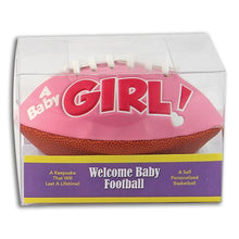 Load image into Gallery viewer, It&#39;s a Girl Football Baby Birth Announcement