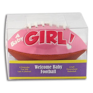 It's a Girl Football Baby Birth Announcement