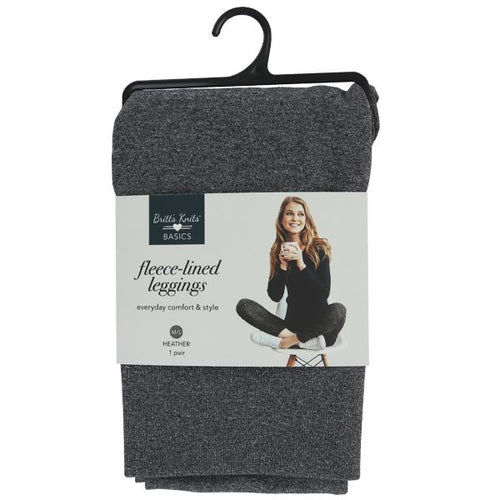 Britt's Knits Gray Fleece Lined Leggings - Size Medium