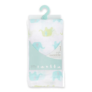 Jungle Elephant Muslin Baby Blanket