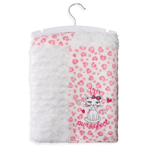 Coral Fleece Pink Heart Cheetah Print Girl Baby Blanket