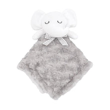 Load image into Gallery viewer, Gray Rosette Boy Baby Blanket with Soft Elephant Security Blanket