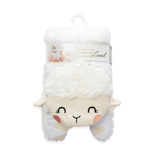 Always Loved Tummy Time Lamb Baby Blanket