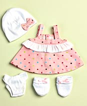 La Newborn Doll 4 Piece Pink Sundress Outfit Set For 13