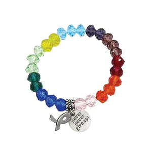 Crystal Bead Multi-Ribbon Bracelet