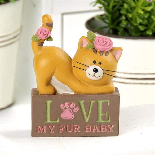 Blossom Bucket Love My Fur Baby Kitten Decorative Block Sign 3-inch High