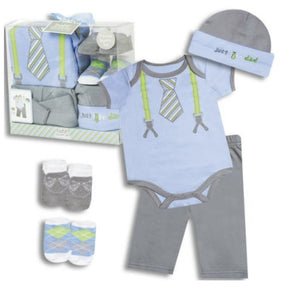 Infant Boys Baby Essentials 5 Piece Just Like Dad Layette Set Size 3 - 6 Months