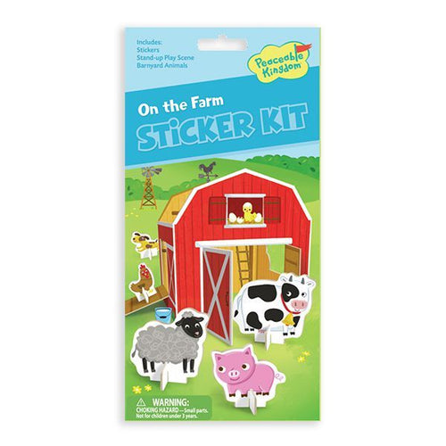 On the Farm Sticker Kit Kids Activity Pretend Play Set Stocking Stuffer Gifts