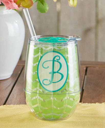 Monogram B Stemless Wine Tumbler