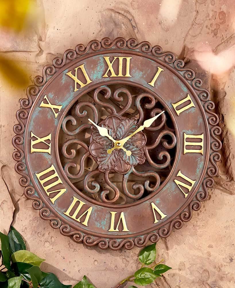 The Lakeside Collection Distressed Look Indoor/Outdoor Wall Clock