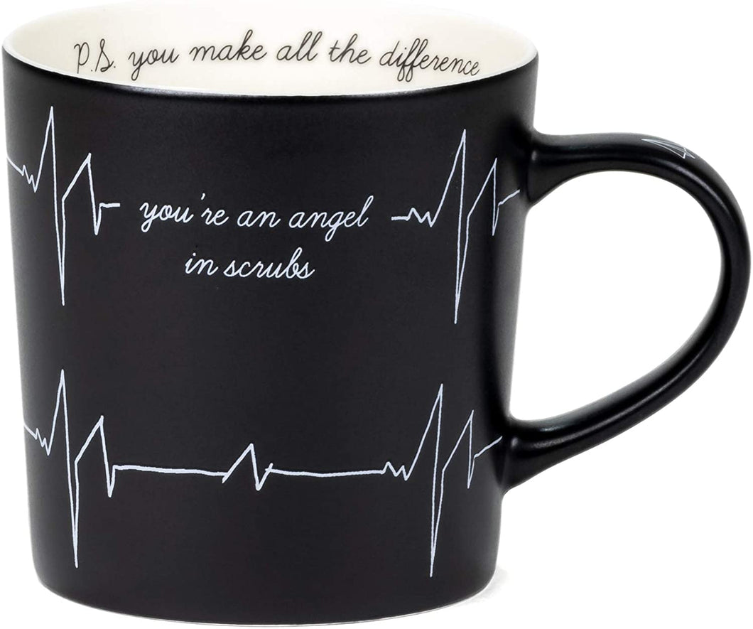 You're An Angel In Scrubs Black 18 oz Ceramic Mug