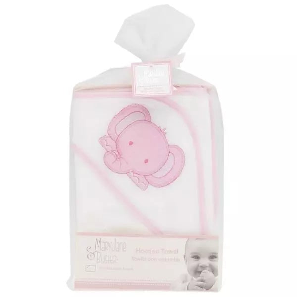 Pink Elephant Hooded Baby Bath Towel