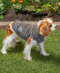 Gray Fleece Lined Interior Large Corduroy Pet Jacket Pet Supplies