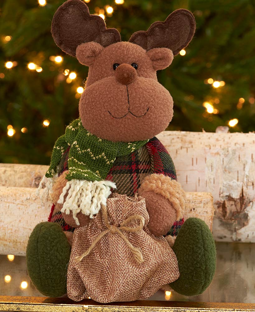 Plush Reindeer with Small Gift Sack