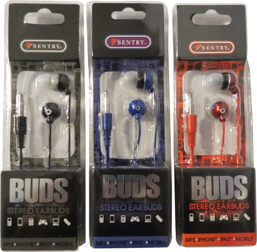 Sentry Buds Stereo Earbuds Set with 4 Foot Cord Electronic Device Accessories