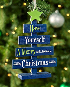 NFL Seahawks Wooden Tree Ornament