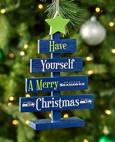 NFL Seahawks Wooden Tree Ornament